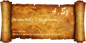 Anderkó Szabina névjegykártya