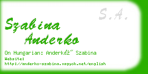 szabina anderko business card